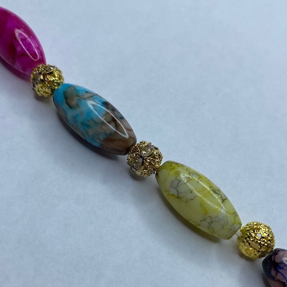 Colorful Beaded Handmade Badge Holder Necklace - Picture 3 of 11